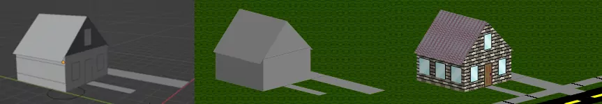 A house in Blender, basic HTML, and styled with CSS